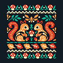 Folk Squirrels Ugly Autumn Sweater